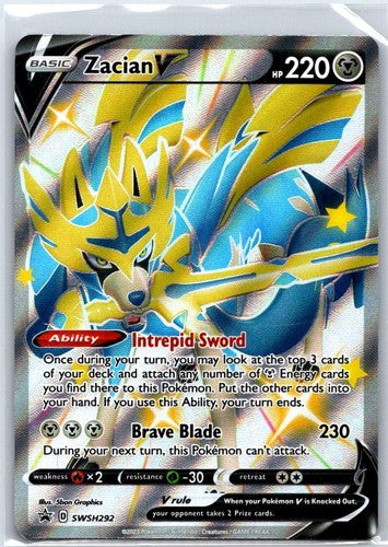 Zacian V (Shiny) SWSH292 Holo Promo Sword & Shield Promo Pokemon Near Mint