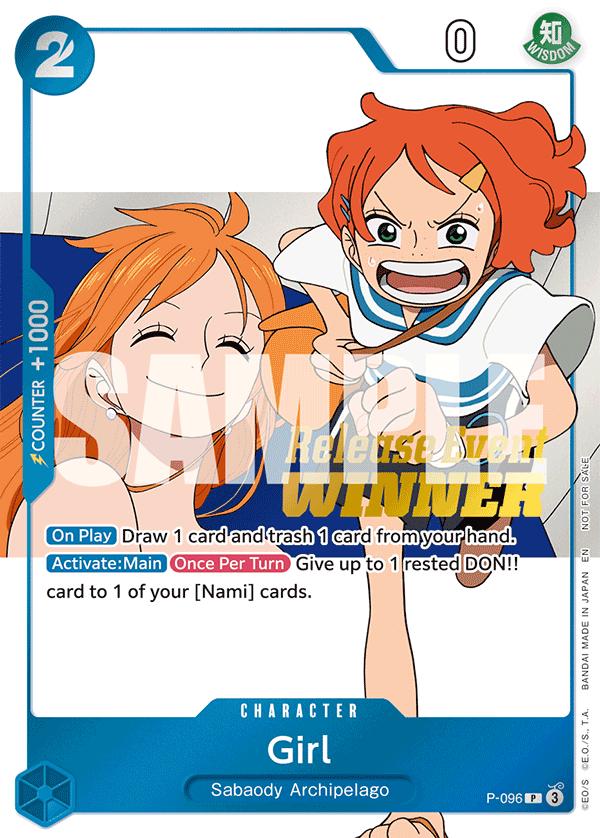 Girl Promo P-096 - One Piece Card Game TCG - SEALED OP-14 Pre-release English