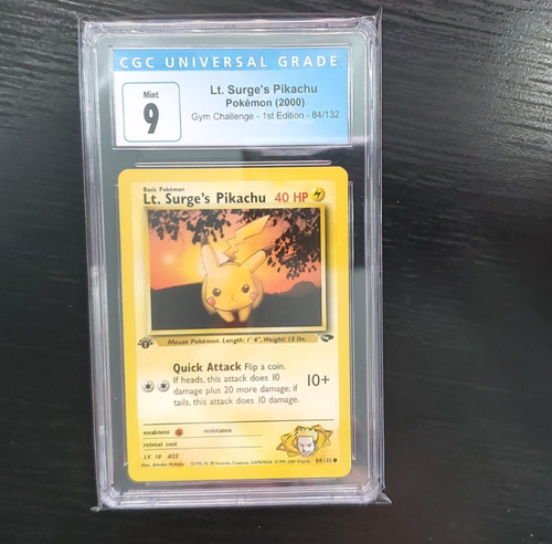 Lt. Surge's Pikachu 84/132 Gym Challenge CGC 9