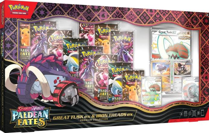 Pokemon TCG: Paldean Fates Great Tusk ex & Iron Treads ex Premium Collection