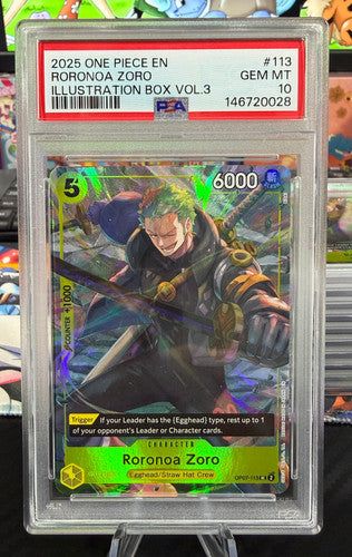 PSA 10 - Roronoa Zoro - OP07-113 - Illustration Box Vol. 3 Promo