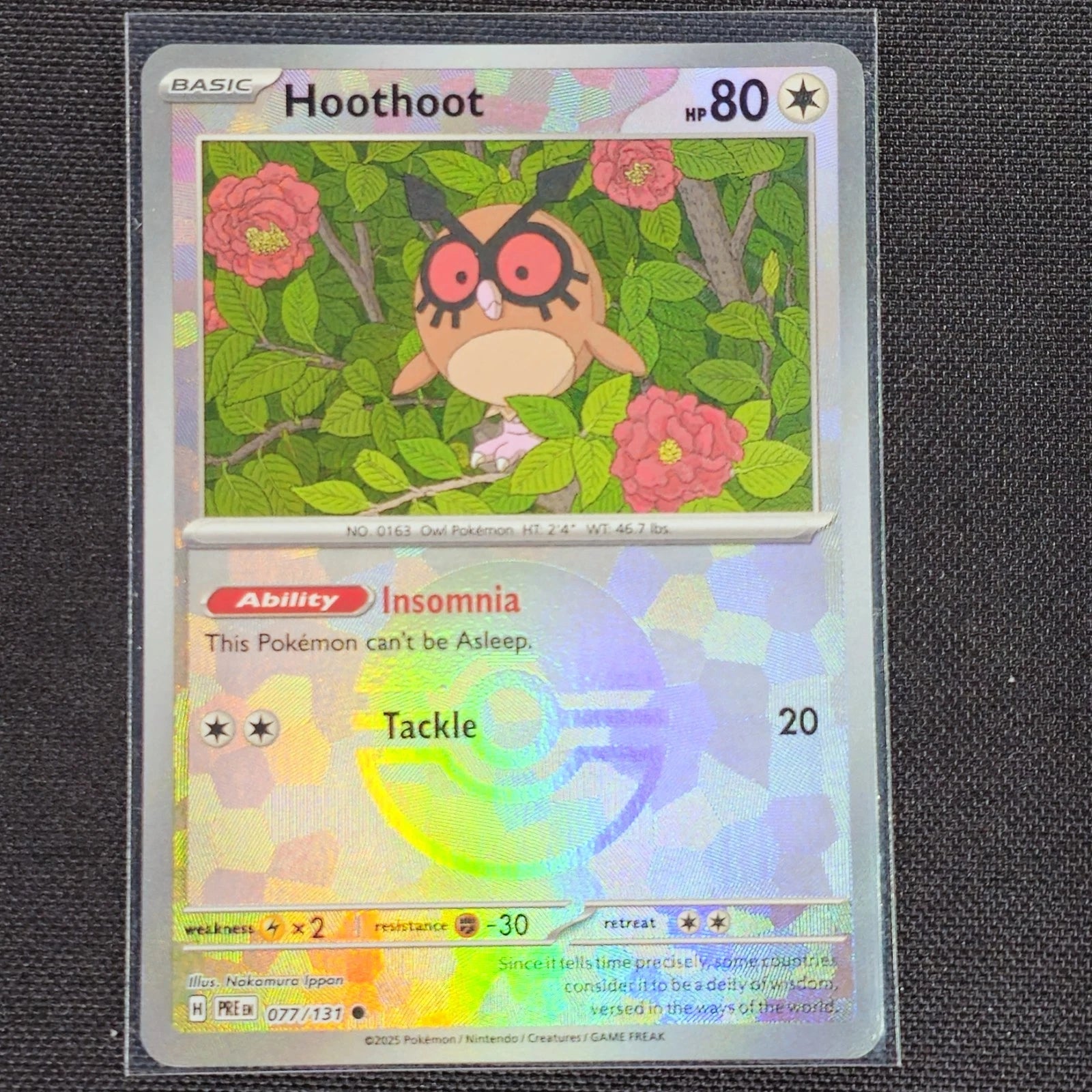 Hoothoot - 077/131 - Pokeball Holo - Prismatic Evolutions - NM/M