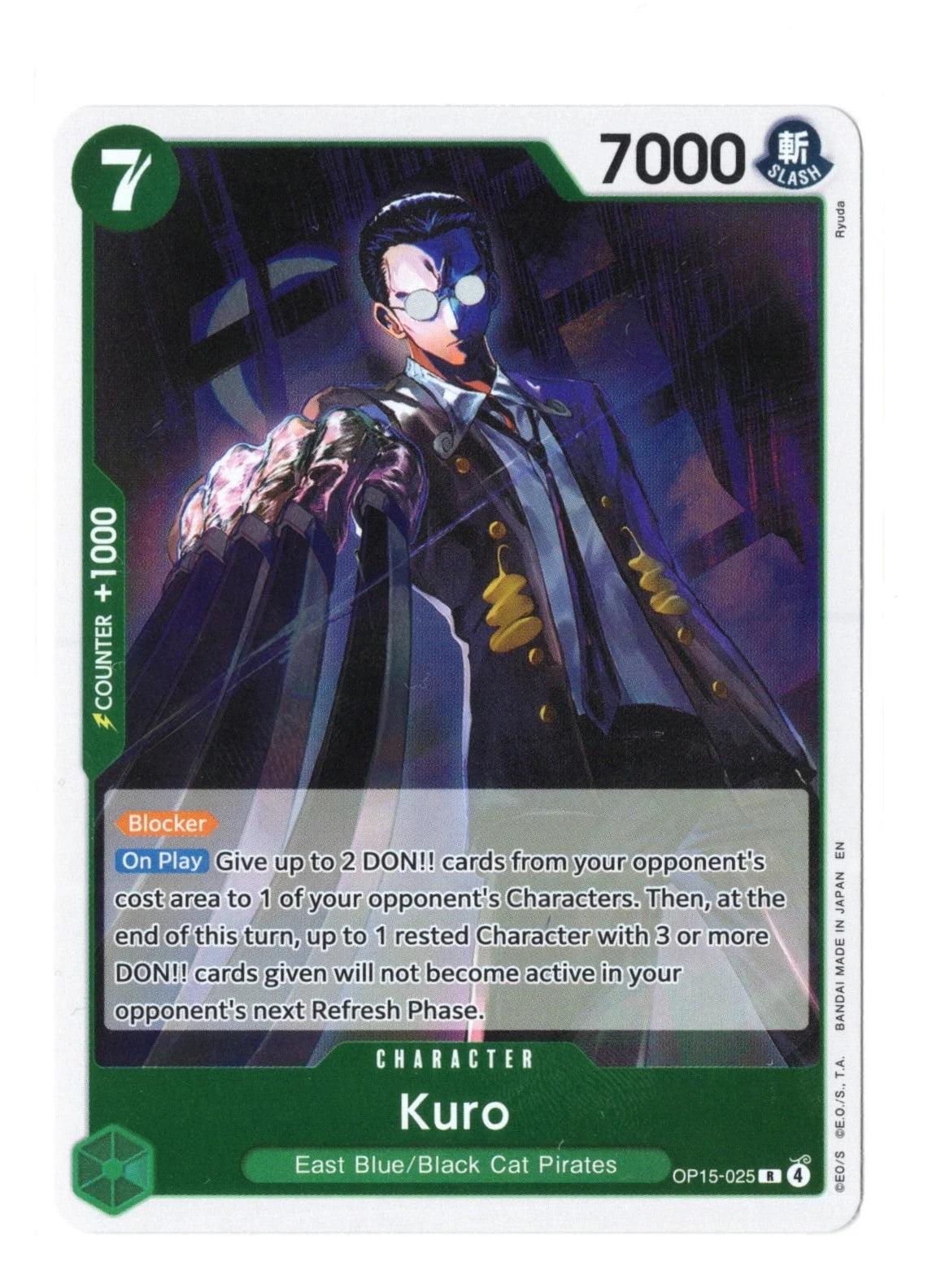Kuro OP15-025 Foil Rare Adventure on Kami's Island One Piece Card NM