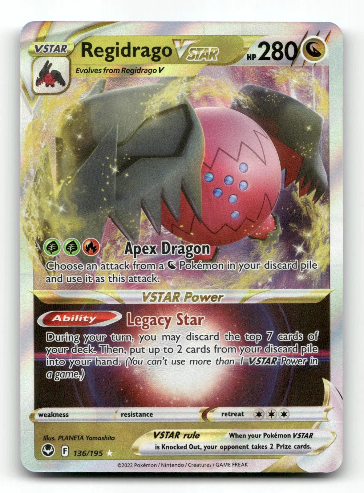 Regidrago VSTAR 136/195 - Silver Tempest Holo - Pokemon Card NM/M