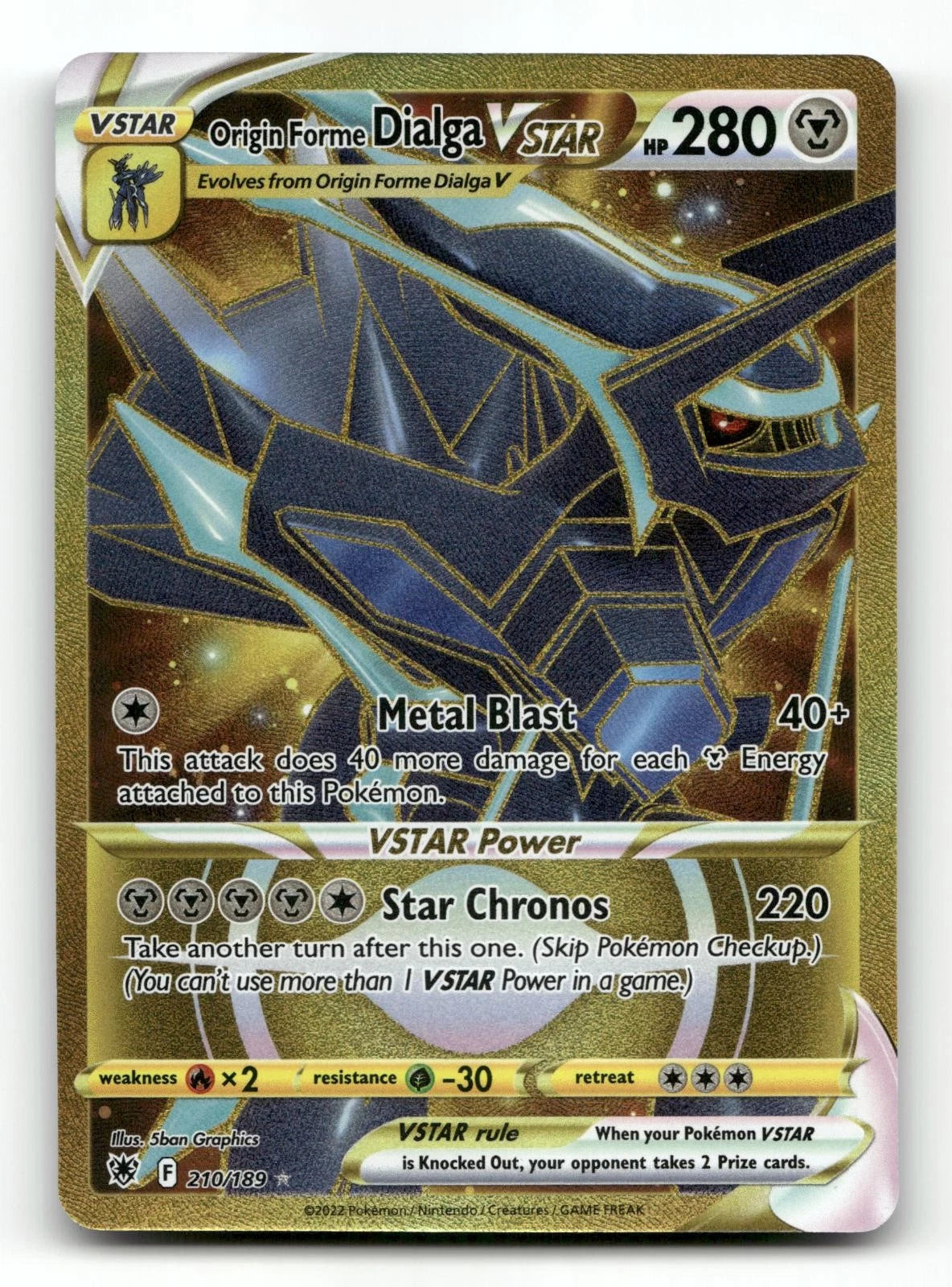 Origin Forme Dialga VSTAR 210/189 - Astral Radiance - Pokemon Card NM/M
