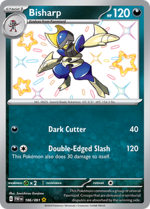 Bisharp 186/091 Shiny Paldean Fates Pokemon Card