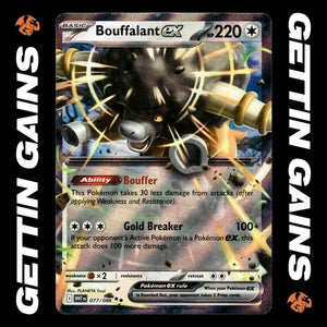 Bouffalant ex - 077/086 - Double Rare - White Flare - Pokemon Card - NM/M