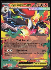 MEGA DELPHOX EX 008/084 Double Rare PITCH BLACK Pokemon Holo Near Mint