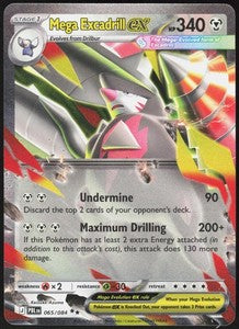 MEGA EXCADRILL EX 065/084 Double Rare PITCH BLACK Pokemon Holo Near Mint