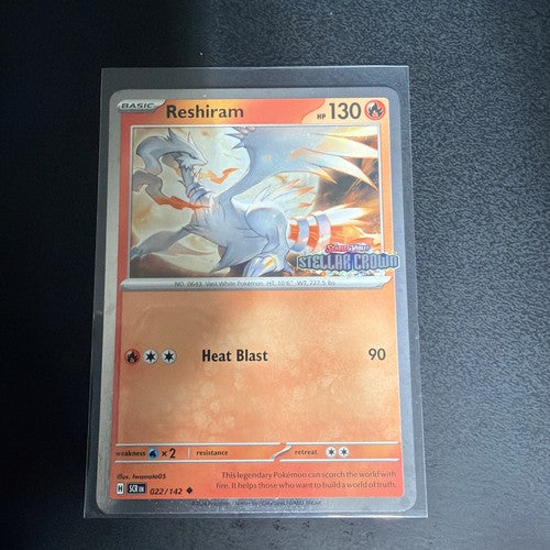 Reshiram 022/142 - Cosmo Holo Promo Stamped - Stellar Crown Pokemon NM/M
