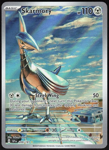 SKARMORY 209/191 Illustration Rare SURGING SPARKS Pokemon Near Mint