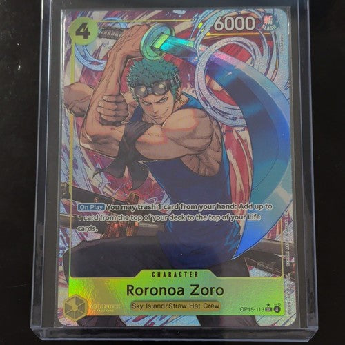 One Piece TCG Roronoa Zoro OP15-113 SR Alt Art Holo English NM