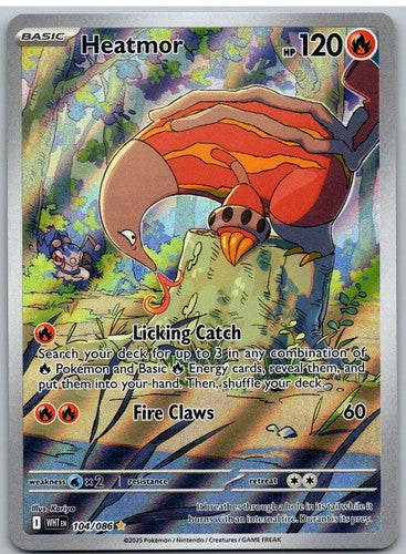 Heatmor 104/086 Illustration Rare White Flare Pokemon NM