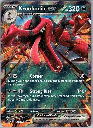 Krookodile ex 055/086 - Chaos Rising Double Rare Pokemon TCG Holo