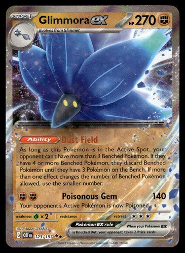 Glimmora ex 123/197 Double Rare Obsidian Flames Pokemon Near Mint