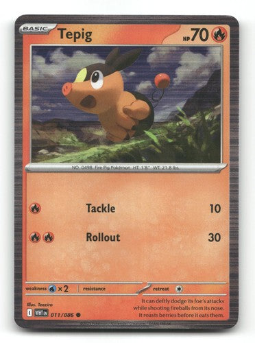 Tepig 011/086 - White Flare Holo - Pokemon Card