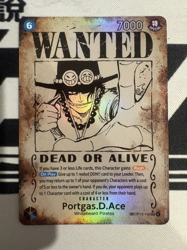Portgas.D.Ace (SP) OP13-119 Wanted Poster Card ENGLISH
