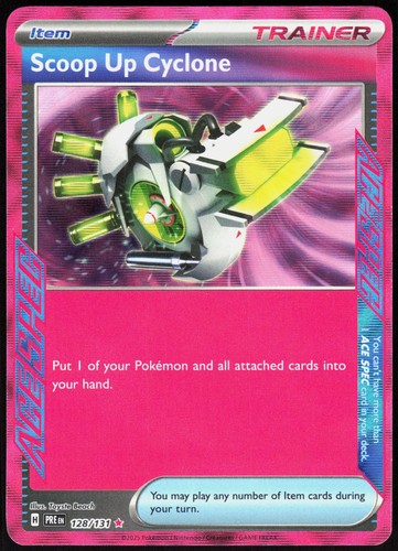 SCOOP UP CYCLONE 128/131 ACE SPEC Rare PRISMATIC EVOLUTIONS Pokemon Near Mint