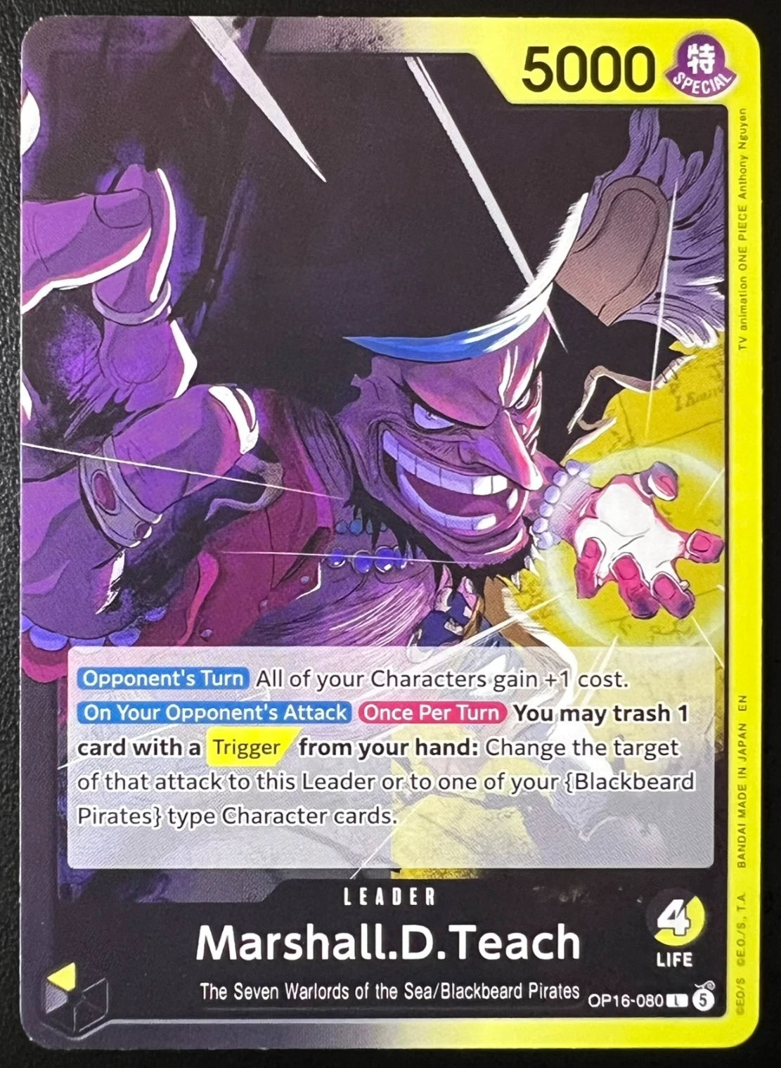 Marshall.D.Teach OP16-080 [L] Leader - One Piece TCG: The Time of Battle - NM/M