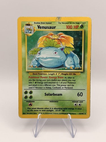 1999 RARE.Venusaur 15/102 Holo Pokémon Card